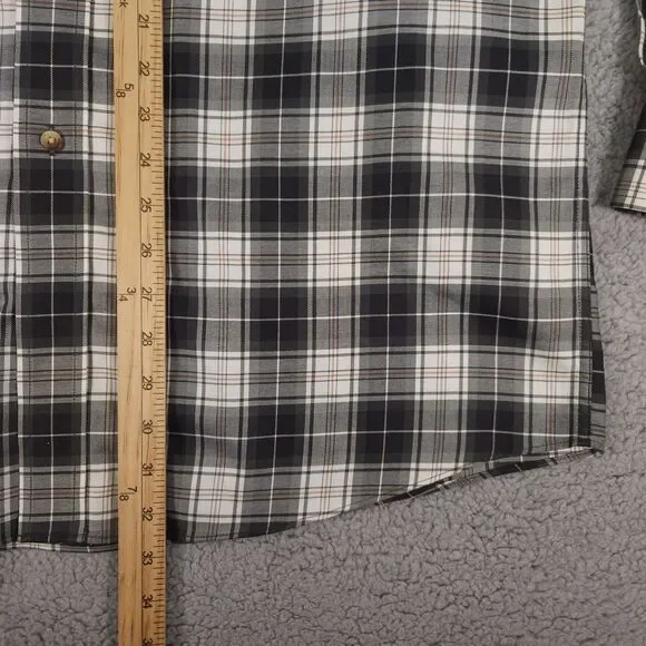 Jos A Bank Traveler Button Down Shirt Mens Large Olive Green Plaid Long Sleeve - Picture 11 of 15